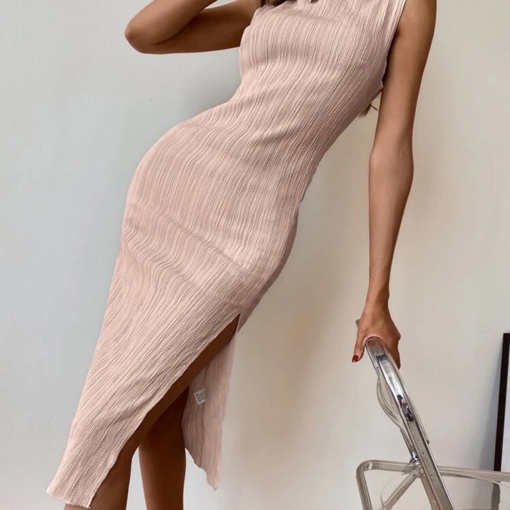 NWT pink thigh slit dress size 6